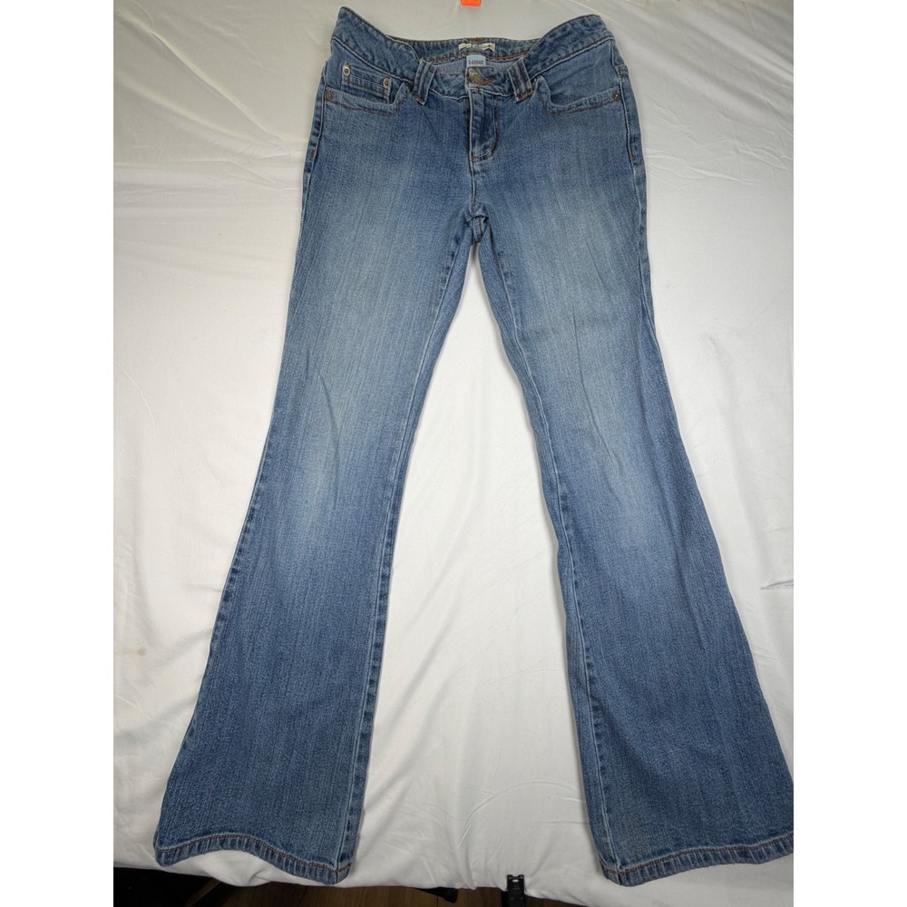 SO Wear It Declare It Y2K Womens Blue Bootcut Jeans Medium Wash Low Rise Size 5